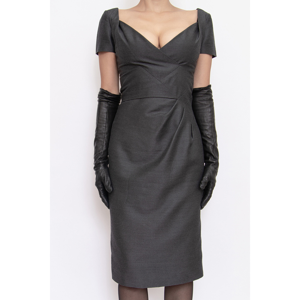 Dsquared2 midi wool gray Dita pinup style dress